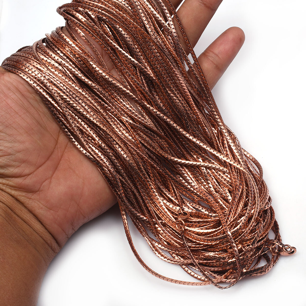 100% Oxidized Pure Copper Box Snake Chain Necklace Gift For Jewelry RJ-08