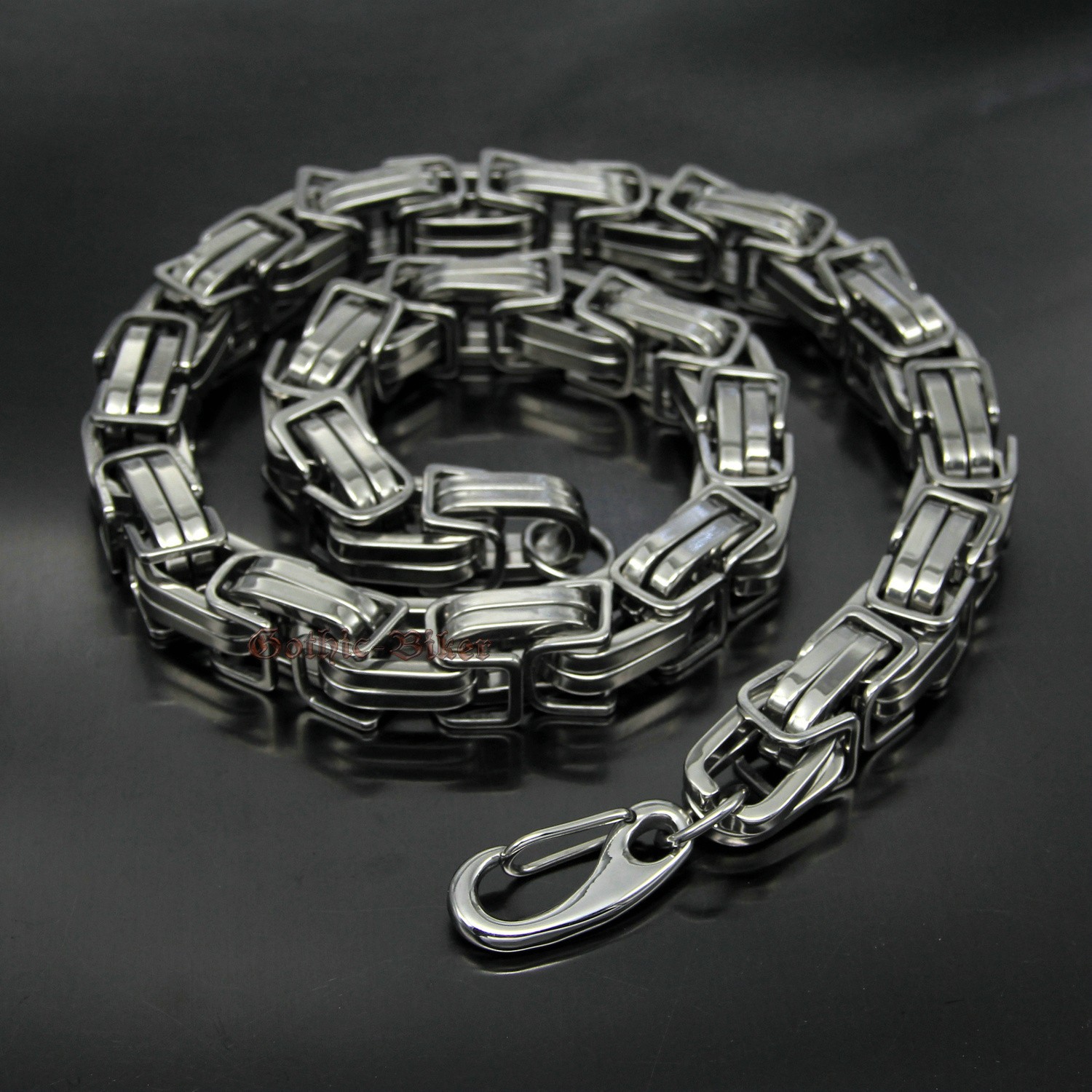 Men’s Thick Heavy Chain Stainless Steel Byzantine Link Huge Heavy Necklace 17mm