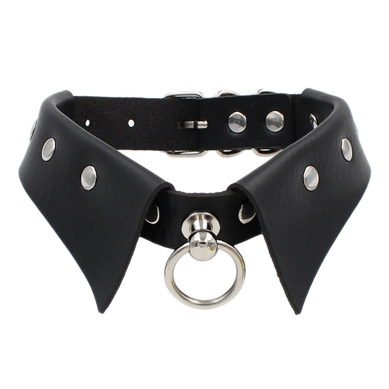 Gothic Punk Faux Leather Business Collar Choker Chick Necklace Band