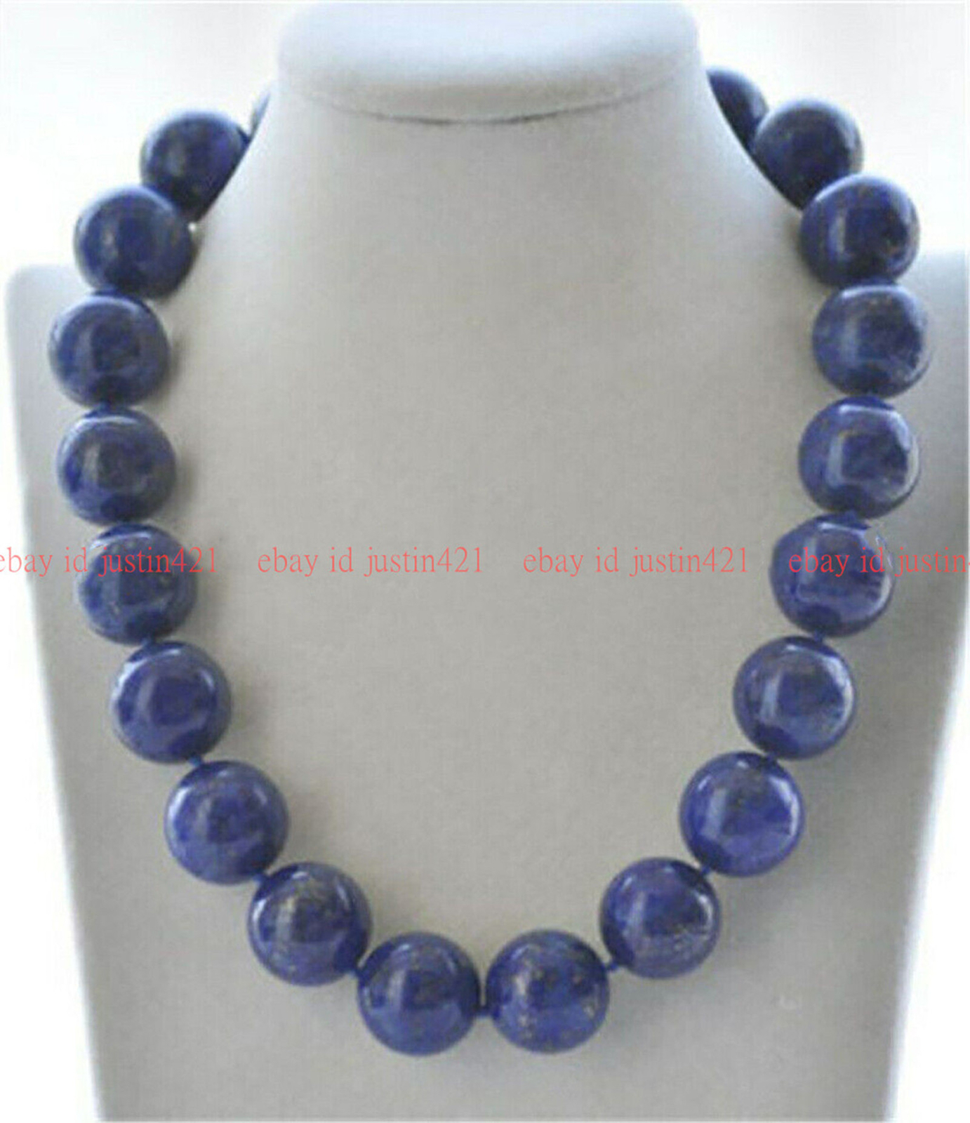 Huge 20mm Natural Blue Lapis Lazuli Round Gemstone Beads Necklace 16-32”