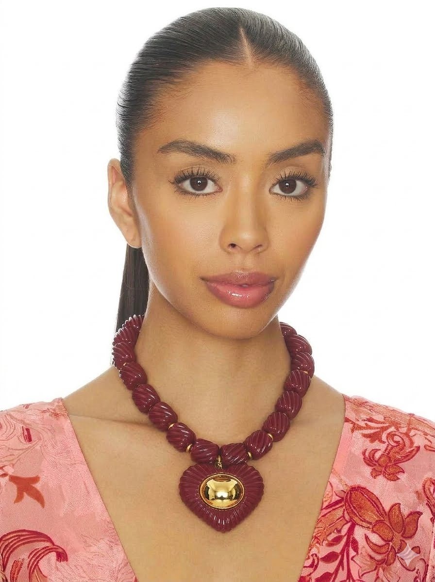 Julietta Lira Necklace in Burgundy One Size Womens Jewelry