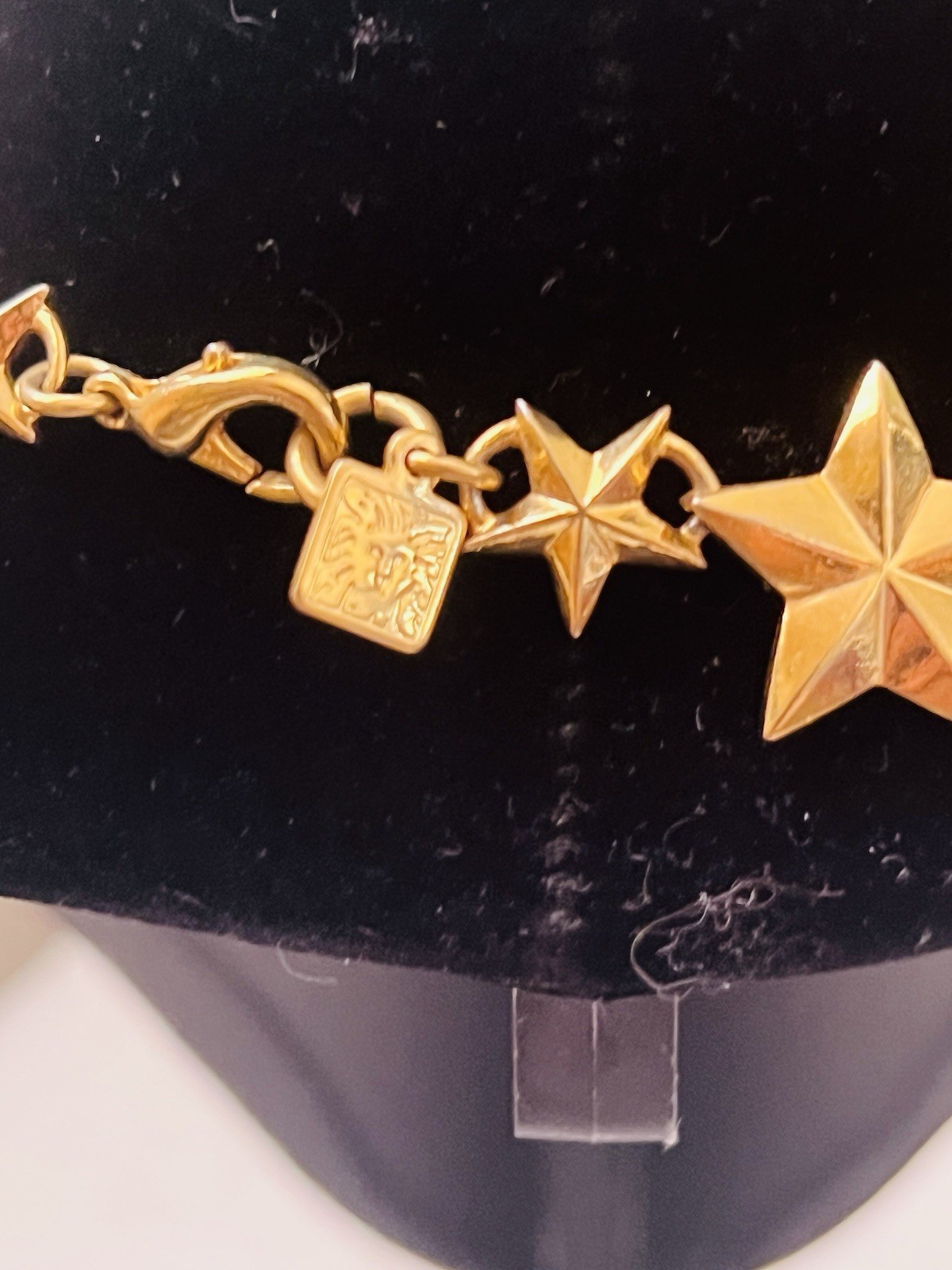 Anne Klein Vintage Gold Tone Star Choker Necklace with Matching Earrings Set 16”