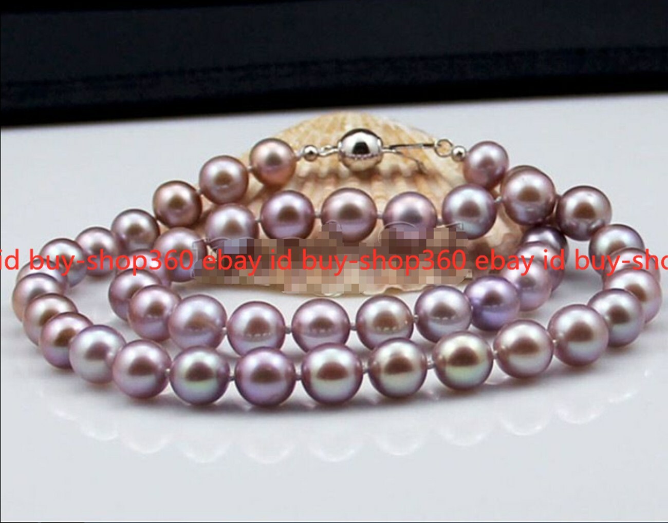 Rare 8mm Genuine Purple South Sea Shell Pearl Beads Necklace 14/16/18/20/22/24″