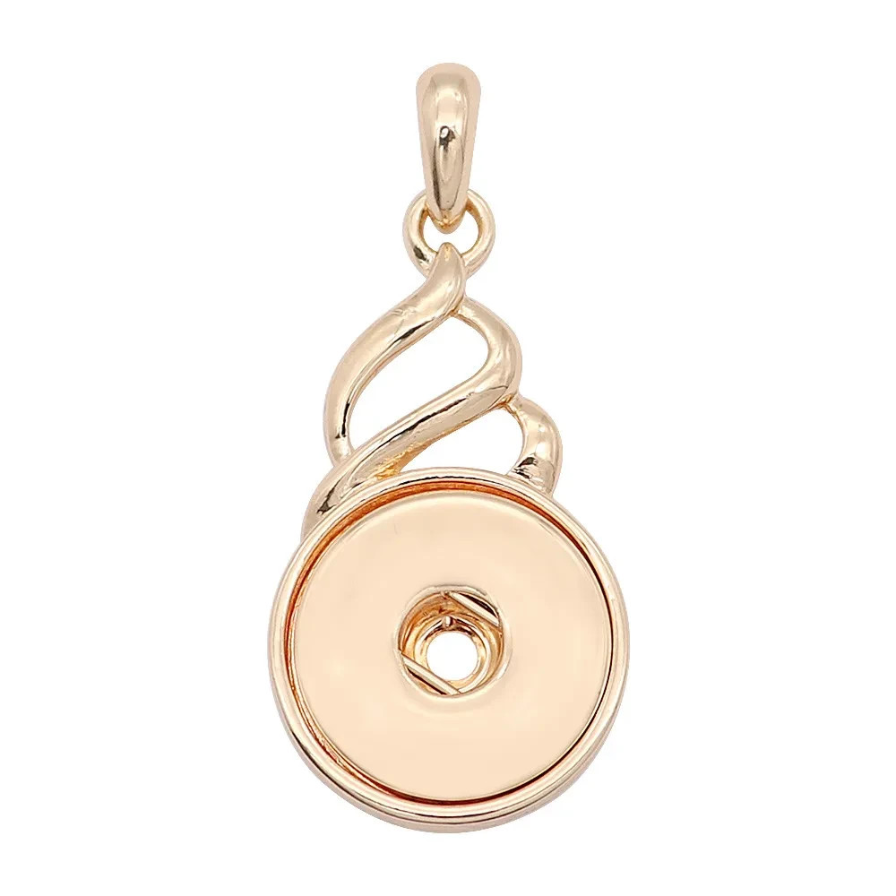 Snap Jewelry Gold Pendant Swirl Designer Fits 18-20mm Ginger Style Charms NEW