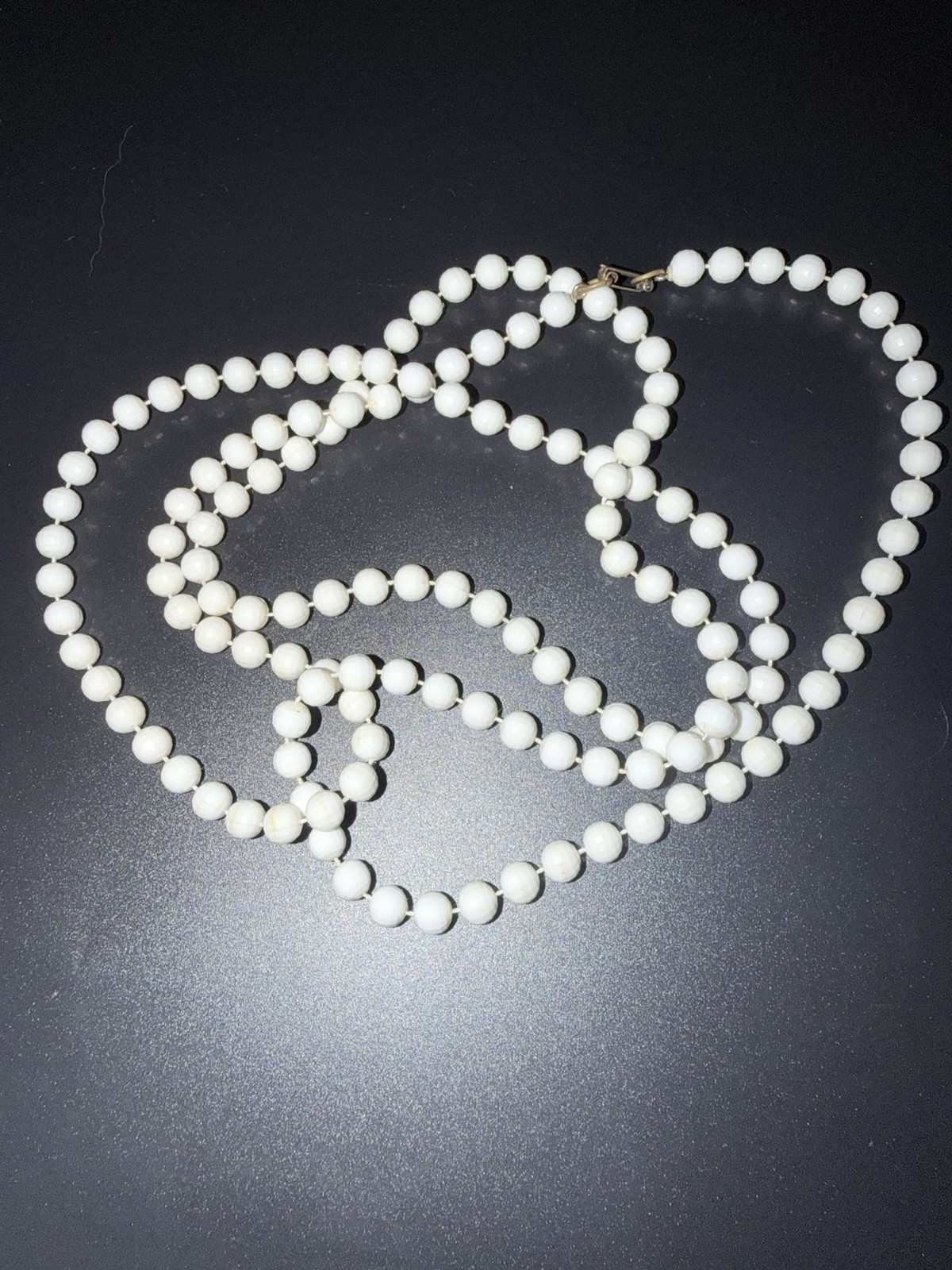 Lot of 2 Vintage Round Beaded Necklaces Ball/Bead Chain Barrel Clasp