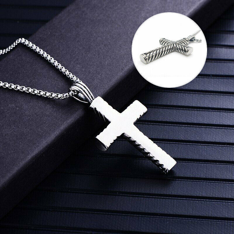Boys Mens Stainless Steel Cross Pendant Necklaces Men Fashion Vintage Chain