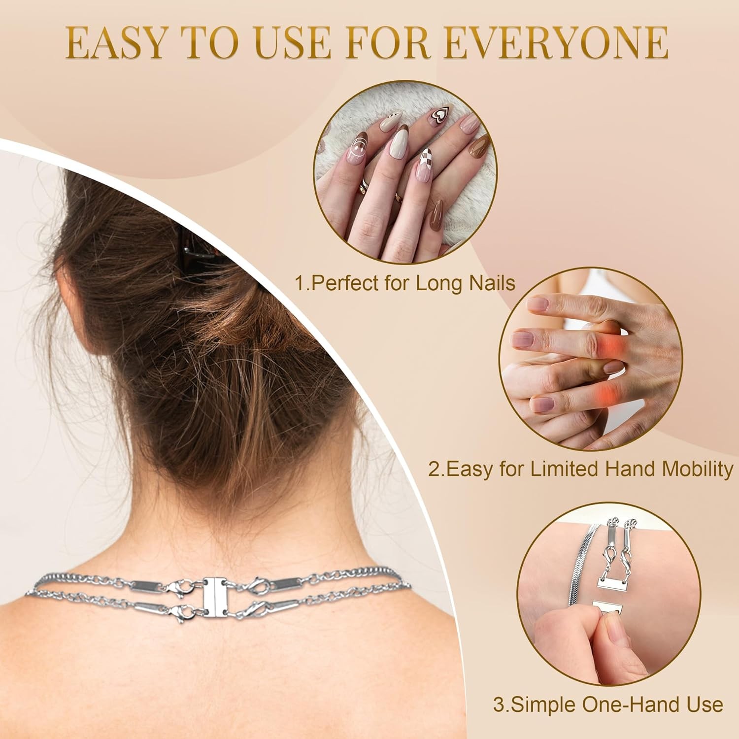 Silver Plated Necklace Extender Magnetic Separator Clasp Layering Necklace