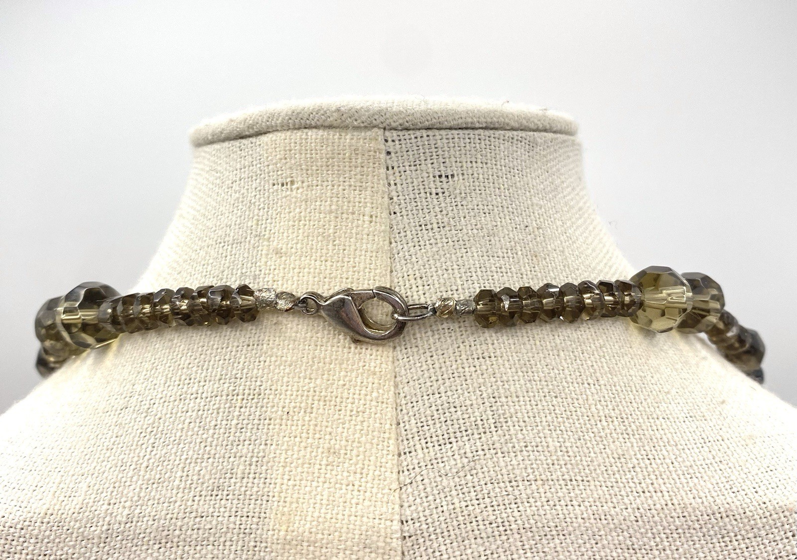 Vintage Double Strand Tiger Eye Lava Rock Agate Brown Necklace Gold Tone Beads