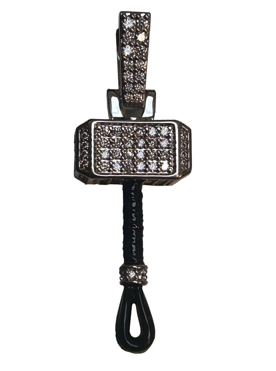 GLD The Mighty Thor Hammer 14k White Gold Plated Necklace Pendant Marvel New