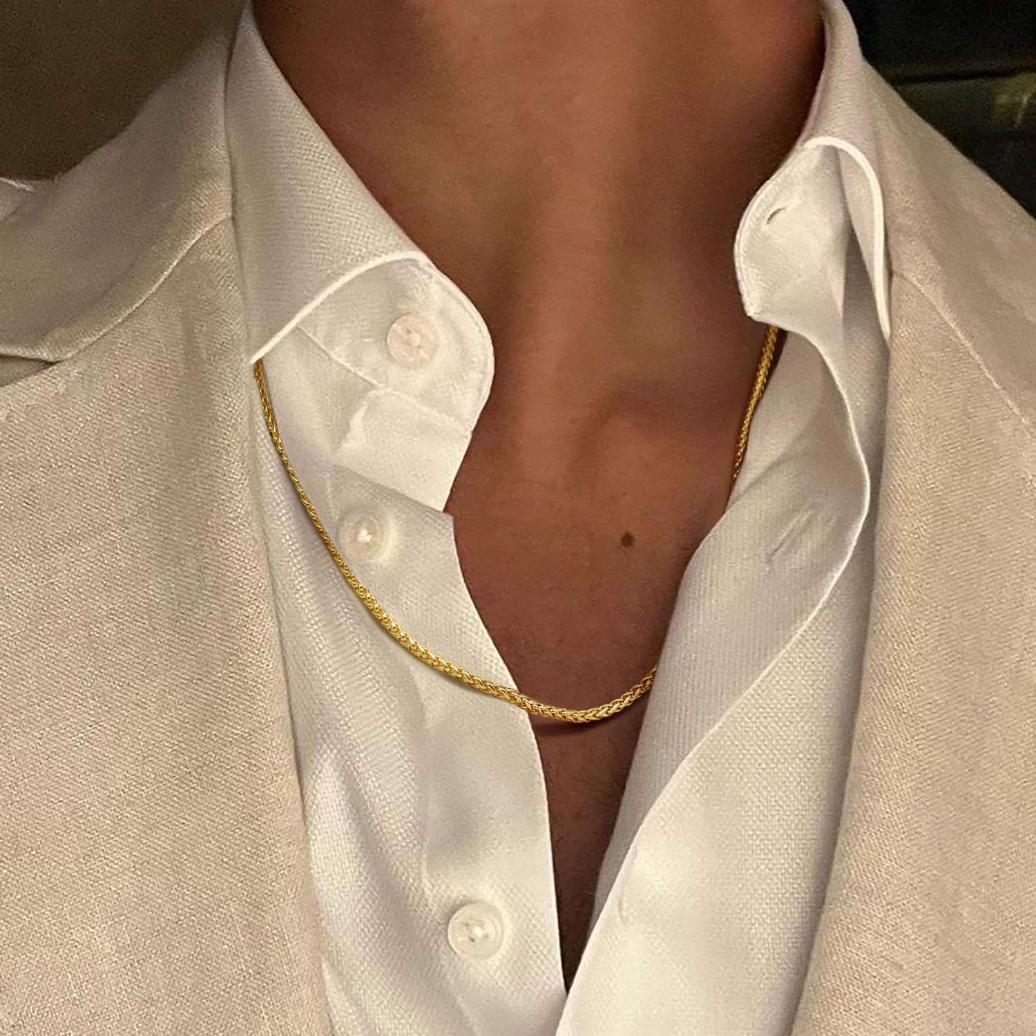 Necklace Chains 14K Gold Plated Necklace for Women & Mens 2.5mm 16-30in (16in)