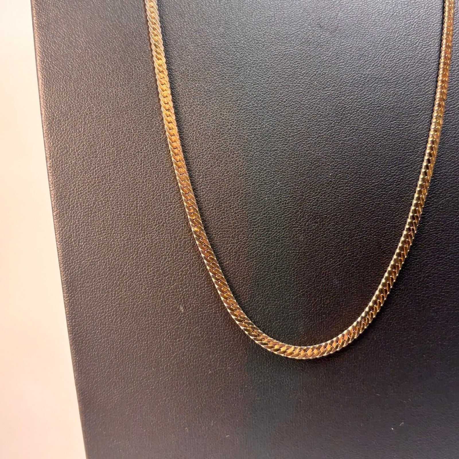 Monet Necklace Gold Flat Curb Link Chain Minimalist 90s Boho Chic Statement