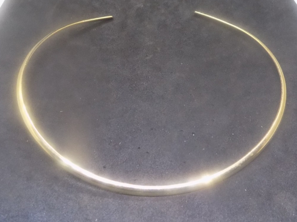 Gold-Tone Open Cuff Bangle Necklace (527)