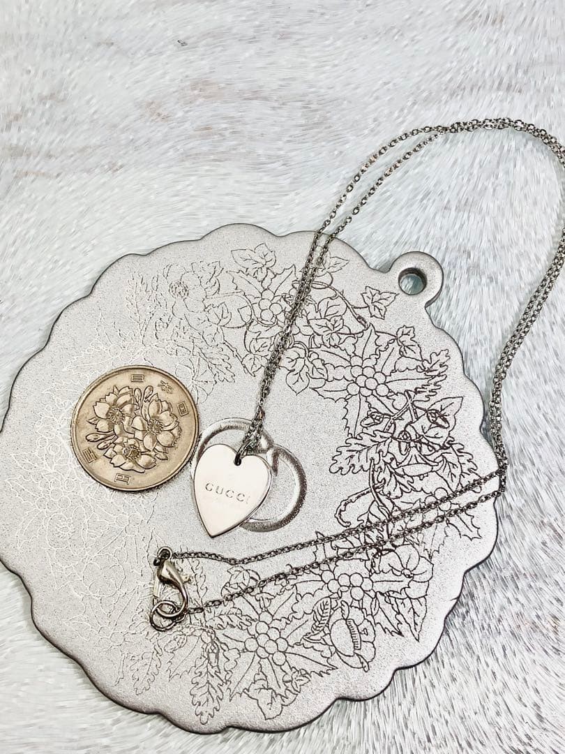 Excellent GUCCI Pendant Top, 925 Sterling Silver + Aftermarket Thin Chain,