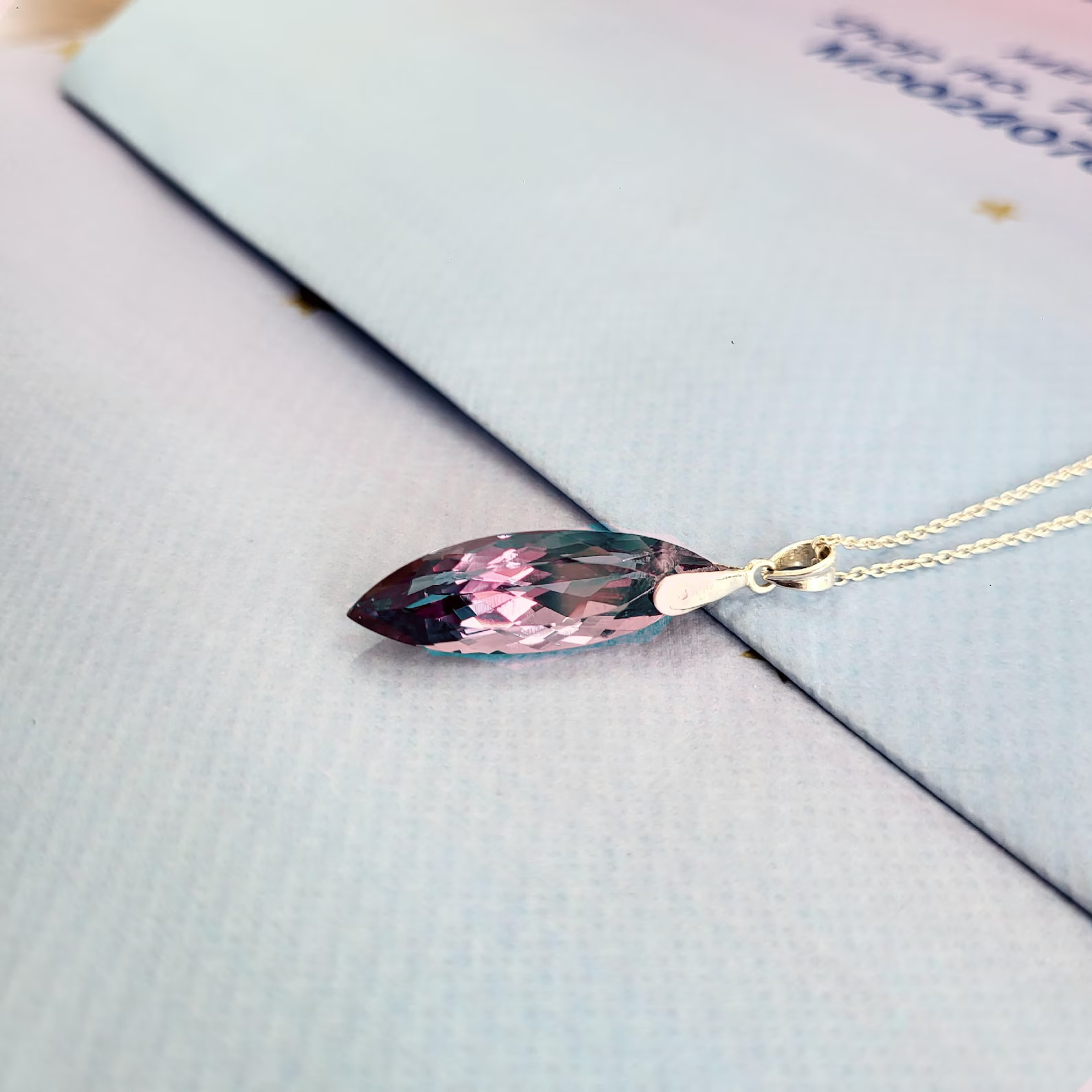 Natural 23.40 CT Color Change Alexandrite Certified Gemstone Pendant 925 Silver
