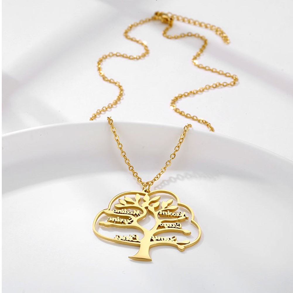 Personalized Tree of Life Name Necklace for Mother Family Names Pendant Jewelry
