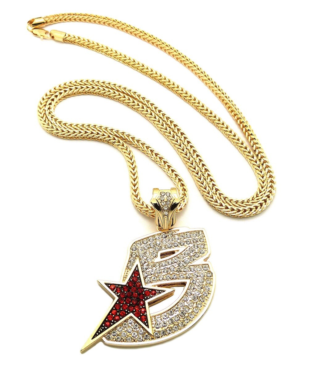 New BLACK WALL STREET SYMBOL Pendant 36″ Franco Chain Necklace XP905