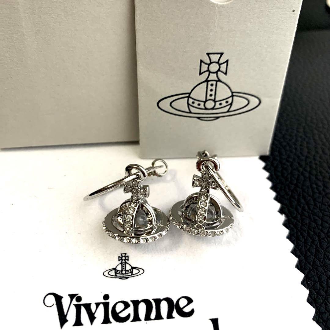 Vivienne Westwood Earrings Pierced Globe Orb Silver NO BOX [EJ373
