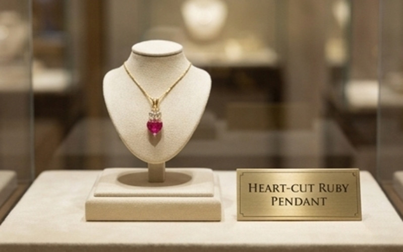 7ct Heart Simulated Pink Ruby/Diamond Anniversary Gift Pendant Rose Gold Plated