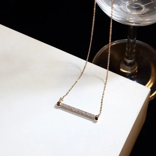 18k Gold Filled Lamp Pendant Necklace Made Simulated Diamond Designer Inspired