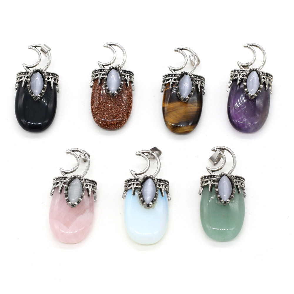 10pcs Tiger Eye Labradorite Vary Stone Pendants Reiki Healing Amulet Wholesale