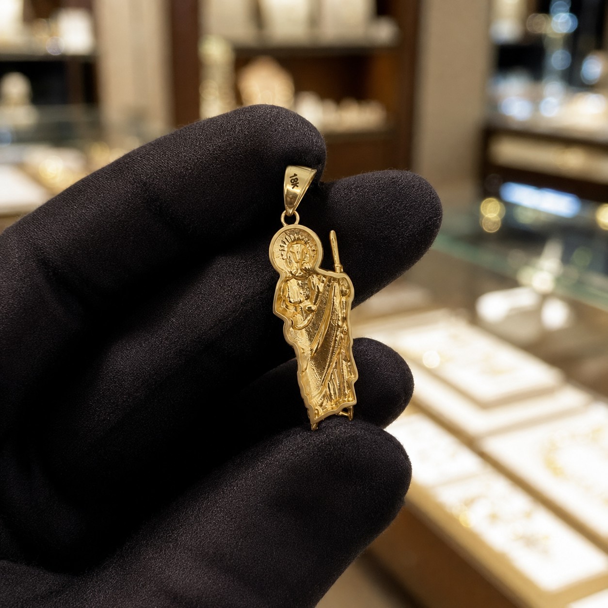 18k Stamped Yellow Gold Plated Religious Saint Judas Charm Pendant S.steel