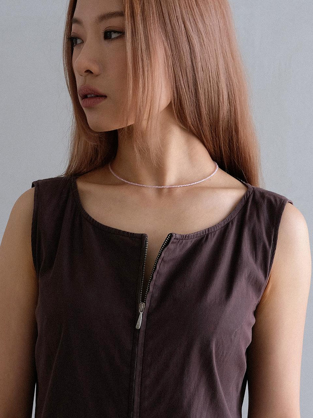 Natural Rose Quartz Choker Dainty Pink Stone Queen Crystal Necklace ReikiJewelry
