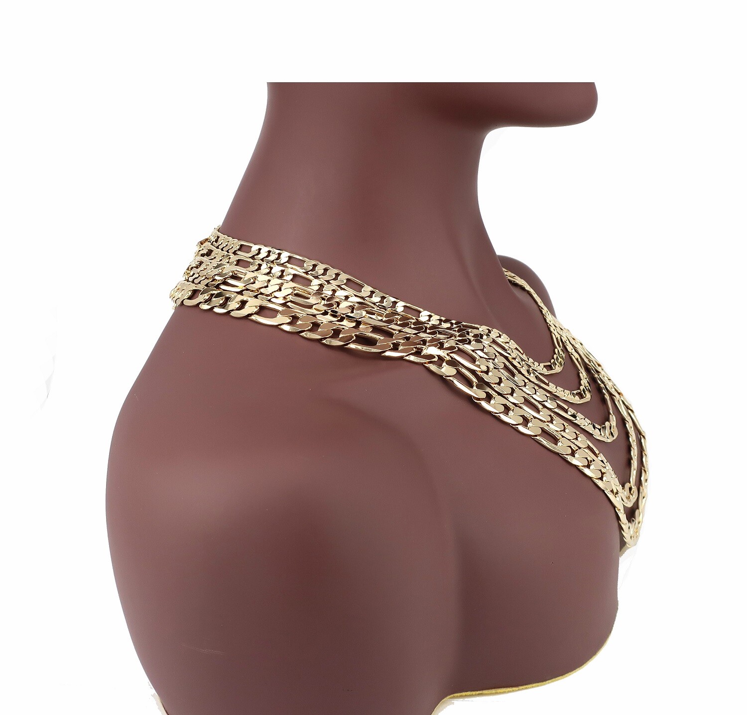14k Italian Figaro Link Chain Necklace 7mm 8mm 9mm 10mm 12mm Gold Plated