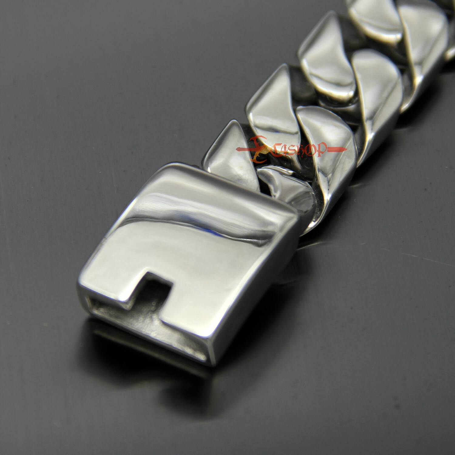 Heavy Stainless Steel Curb Cuban Chain Mens Necklace Bracelet Polish 17mm 18-30″
