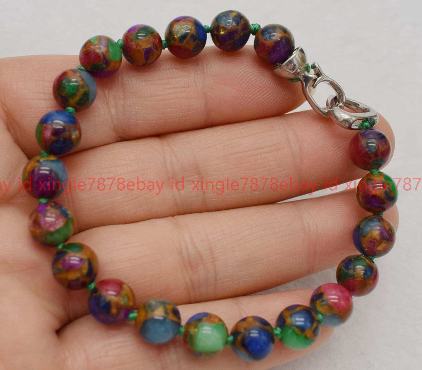 Natural 6/8/10mm Multicolor Pyrite Round Gems Beaded Necklace Bracelet 18/7.5in