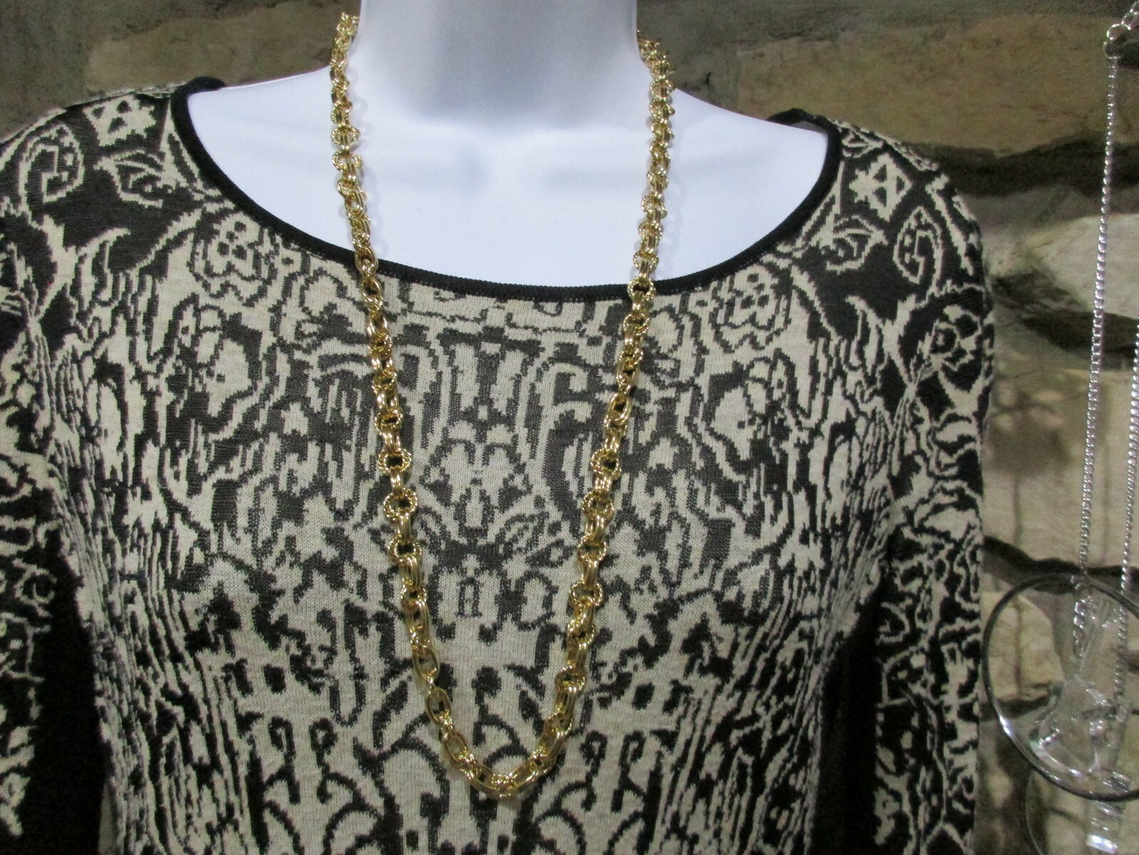 Gold Tone 30″ Double Chain Necklace with Hook & Snap Closure
