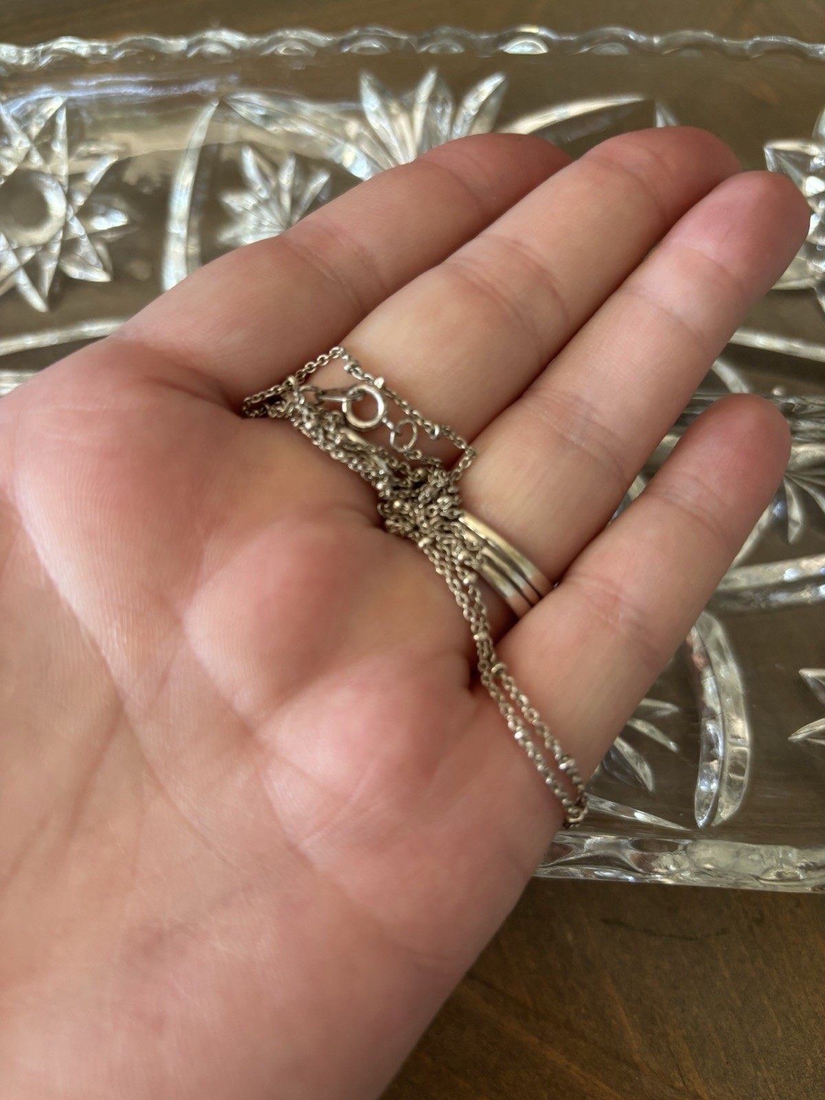 #15 Chain With Ball Spacers Silver Tone Chain