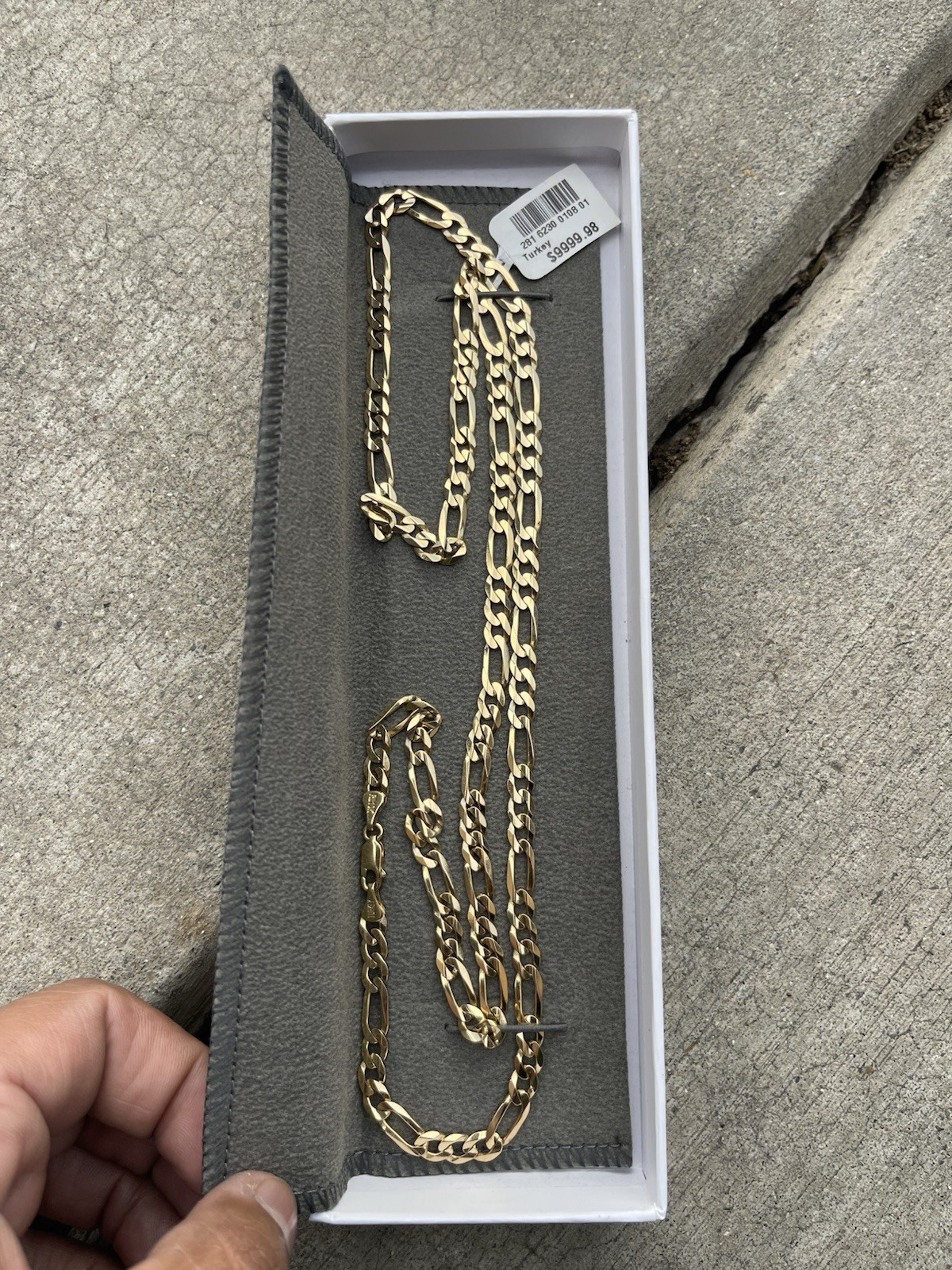 Vintage FIG CHAIN 30 IN 10k Gold 6.5 M 150 Gauge SOLID 30inches Long
