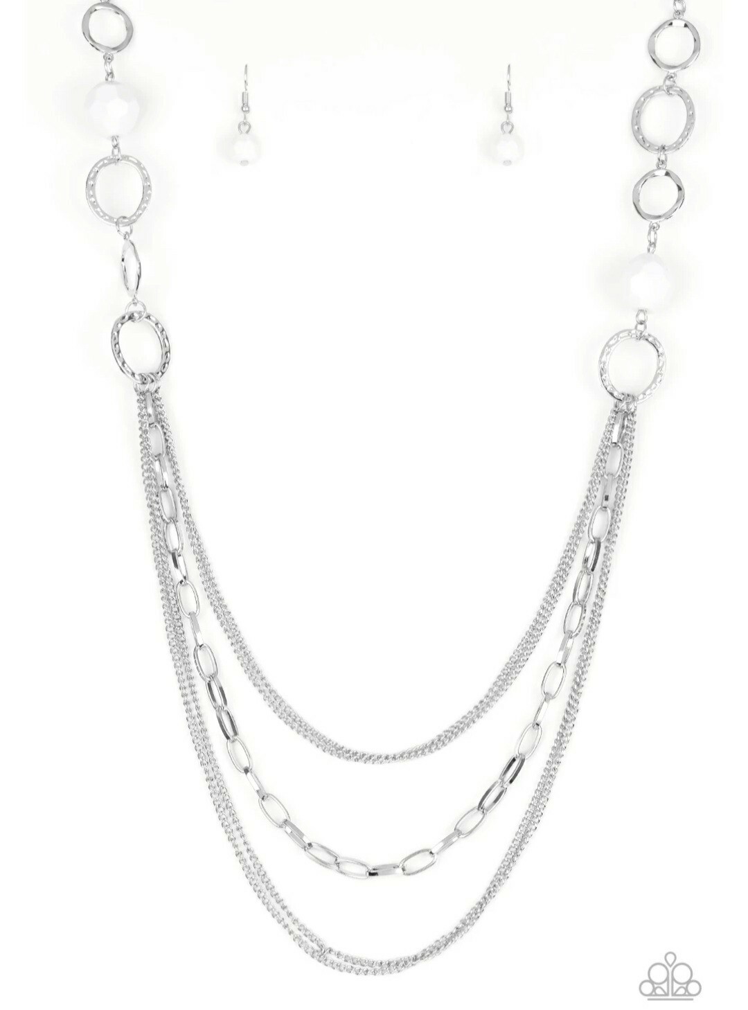 Paparazzi Margarita Masquerades White Necklace with free matching earrings