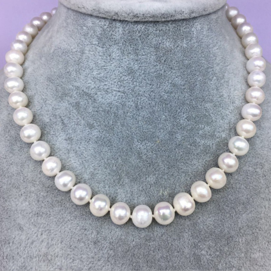 Hot New 8-9mm White Cultured Fresh Water Akoya Pearl Necklace 18”