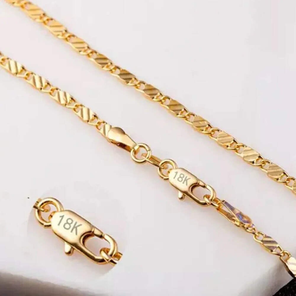 Necklace 2MM 16/18/20/22/24/26/28/30 Inch Side Chain Necklace For Women Men Jewe