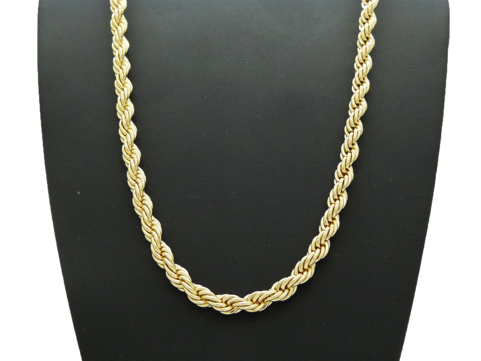 Celebrity Style Fashion Gold PT STAINLESS STEEL 6mm,7mm 30″ Rope Chain Necklace