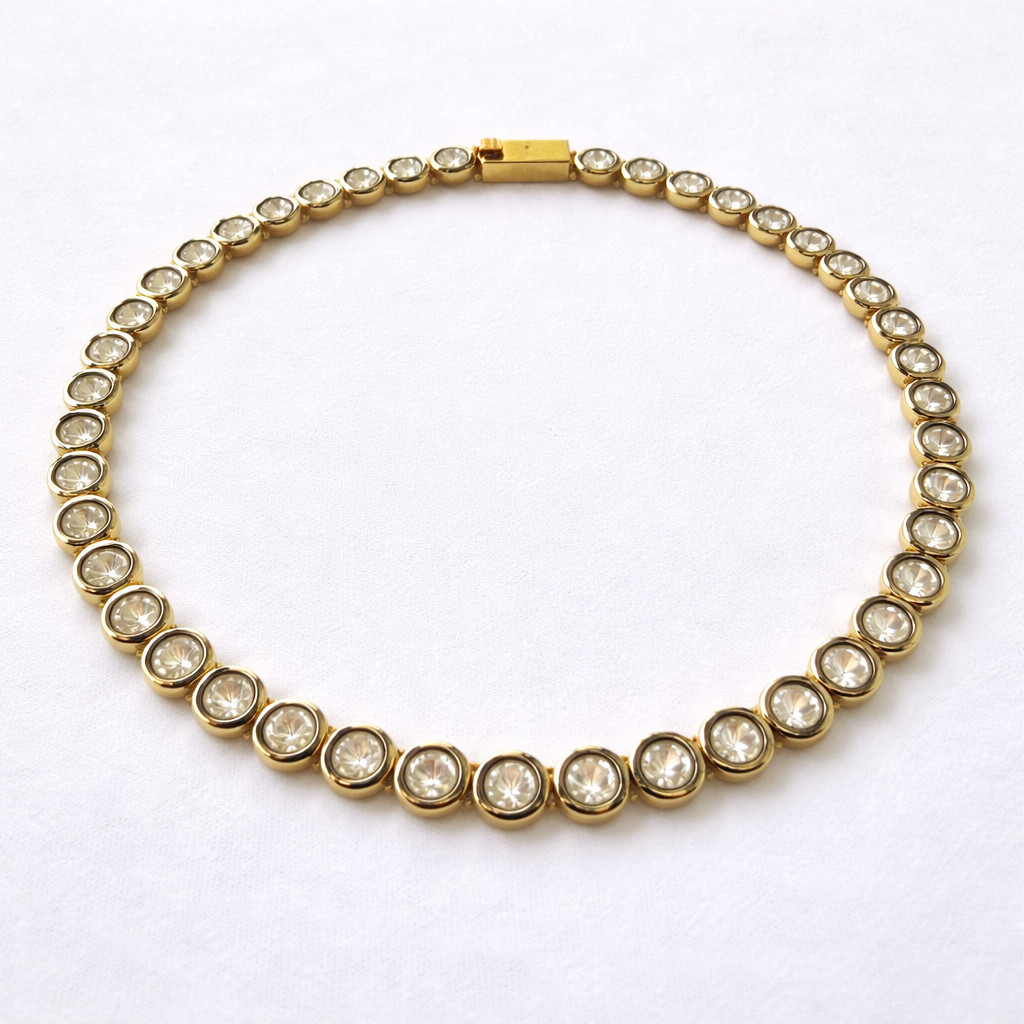 Moissanite Polki Necklace Brass Metal Fashion Jewelry for gift