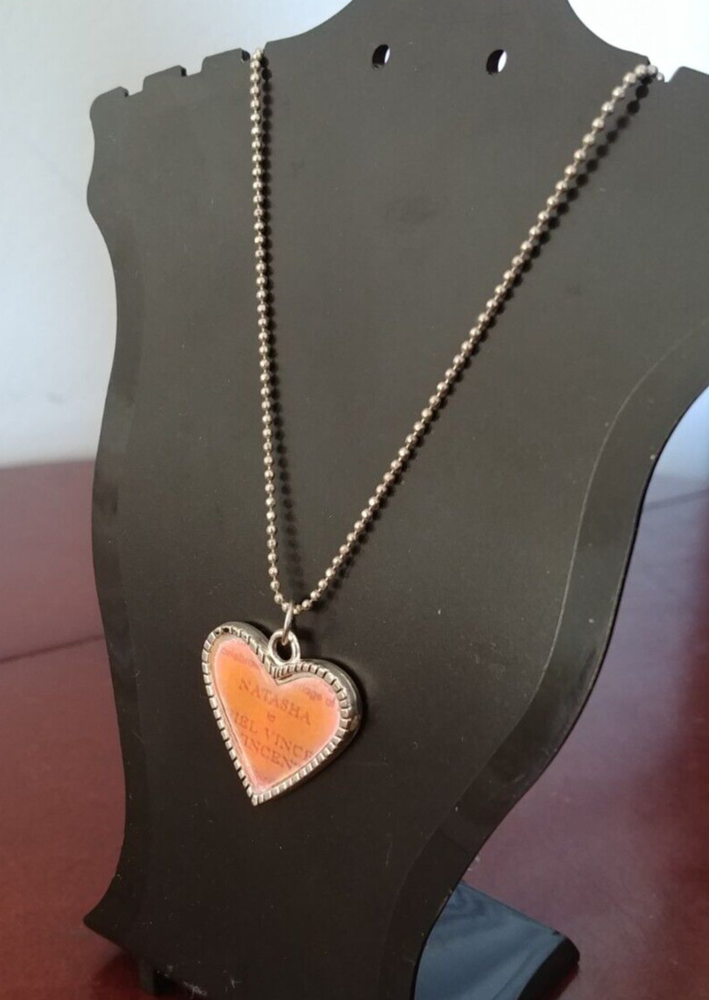 Fashion Tibetan Silver Enamel Pink Heart Beaded Necklace Pendant Women Jewelry