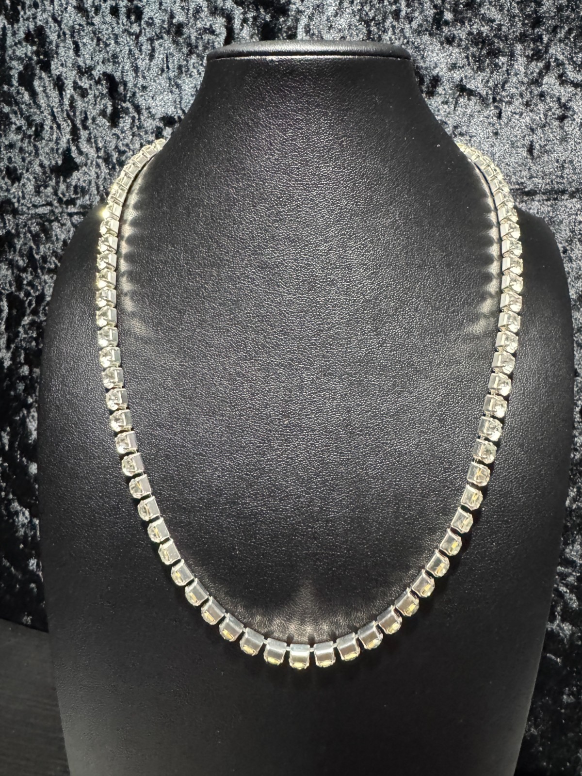 Tennis Necklace Chain / Bracelet 6mm Round Moissanite or Rhinestones or Cubic Z