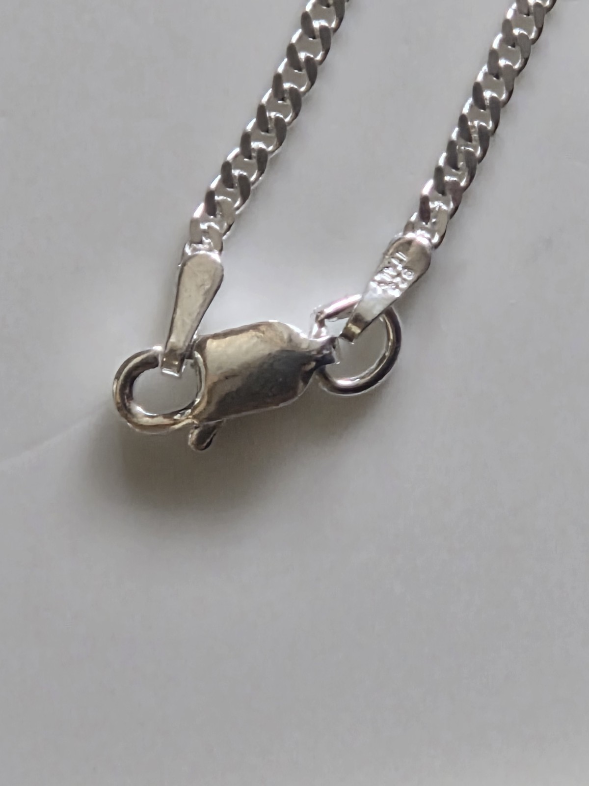 925 Silver 2mm cuban link chain necklace. 22 in. Lobster clasp. Italy sourced.