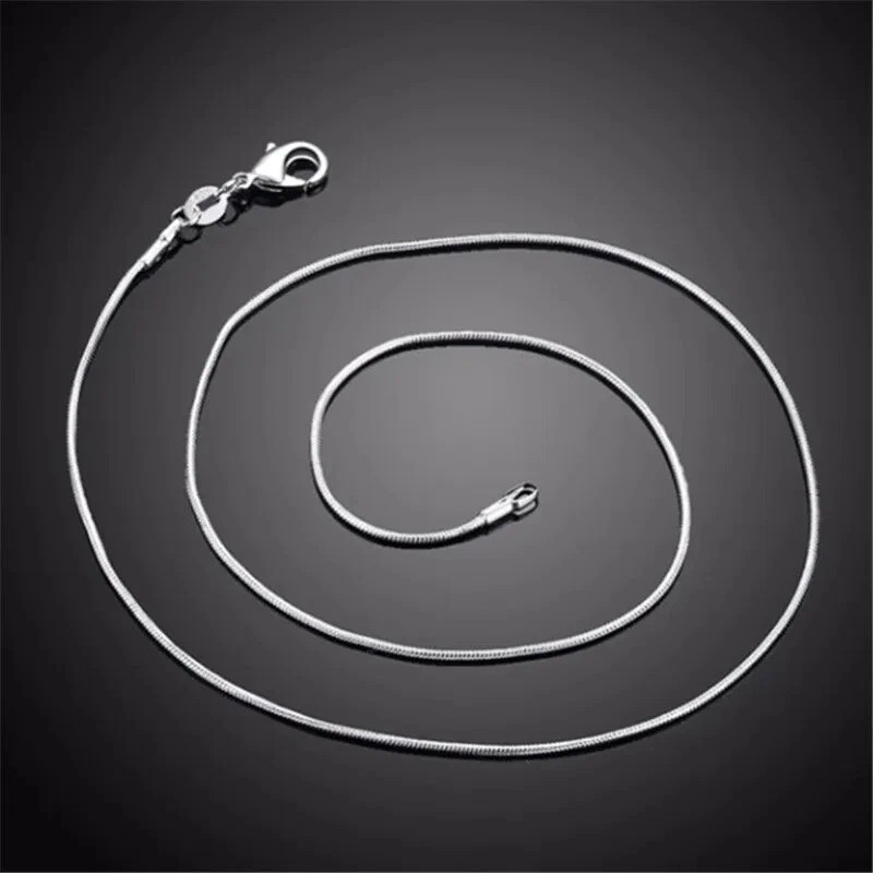 Men&Women’s 925 Sterling Silver Tarnish-Free Italian Snake Chain Necklace 16-38″