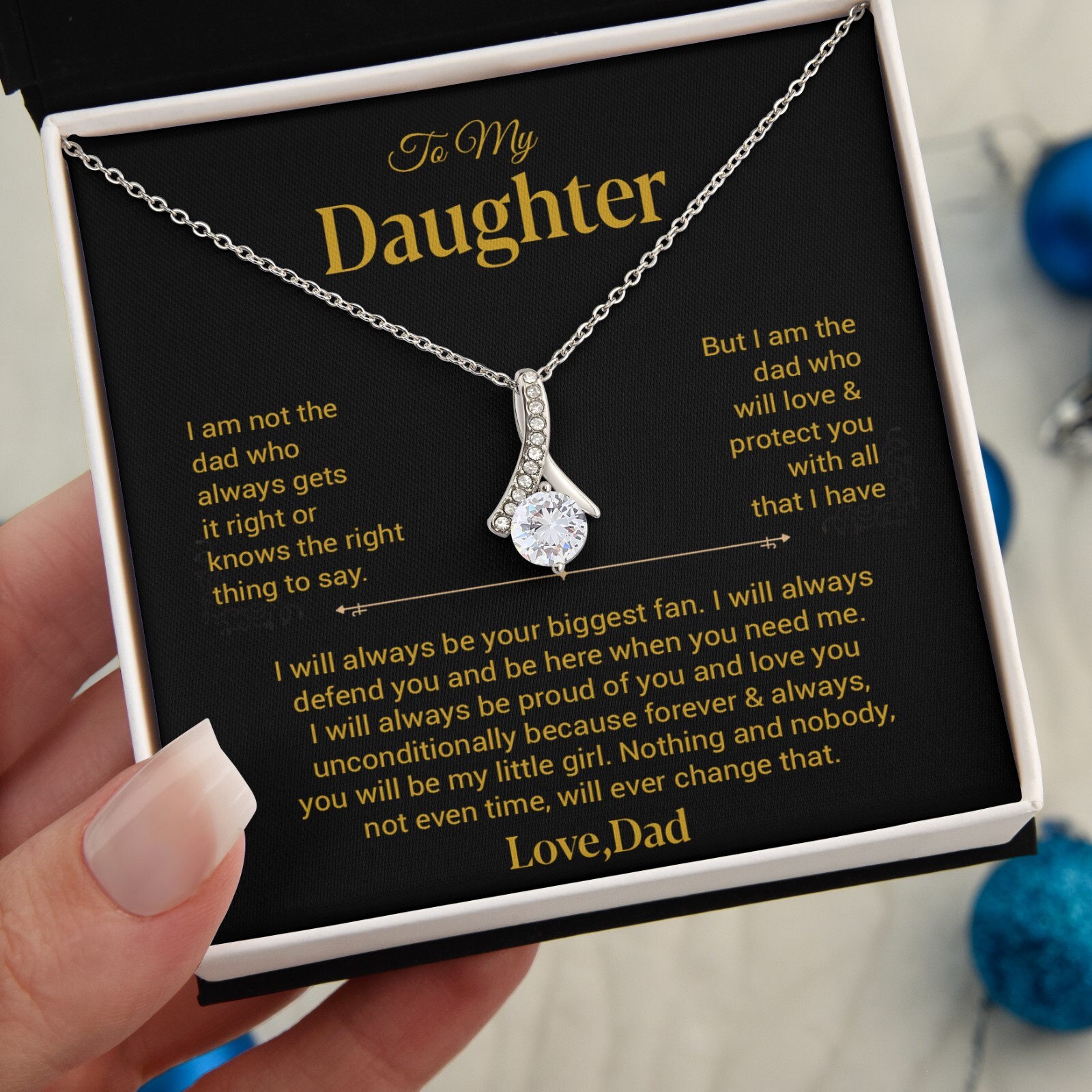 To My Daughter Necklace, Gift for Daughter from Dad, Father Daughter Necklace