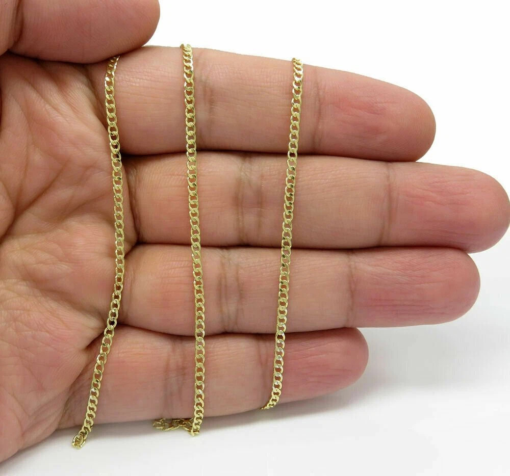 DEFECTIVE 14K Solid Yellow Gold Cuban 2mm Chain Necklace 16 18 20 22 24 G3D