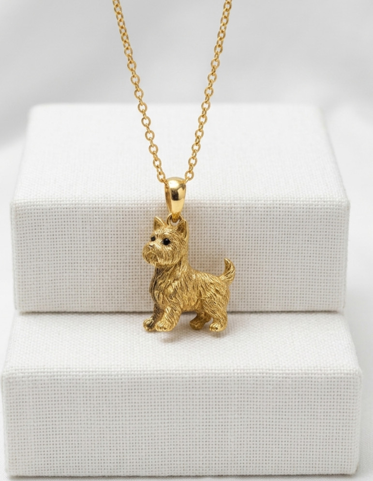 Elegant handmade Brass Unique Dog Design Pendent Gold Color Comes With Chain