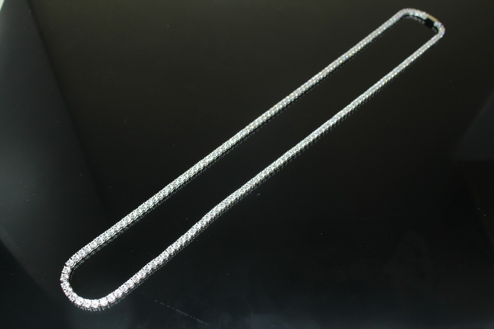 14k STAMPED 4mm Tennis Chain Necklace 70ct Lab Sim VVS1 Diamonds 54g+ HEAVY