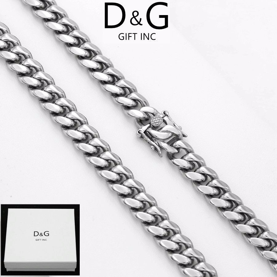 DG Men’s.Stainless-Steel 20″x8mm Miami Cuban Curb Necklaces High Polish*Box