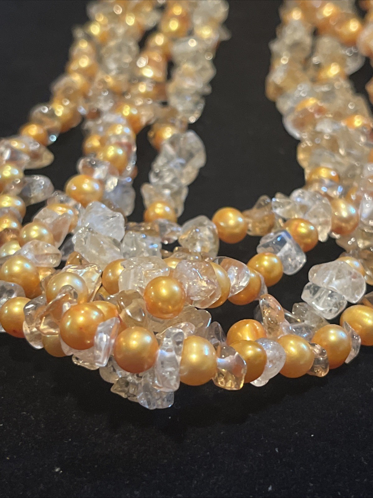 Ross Simons Jewelry Sterling Silver 925 Necklace Baroque Citrine Pearls Quartz