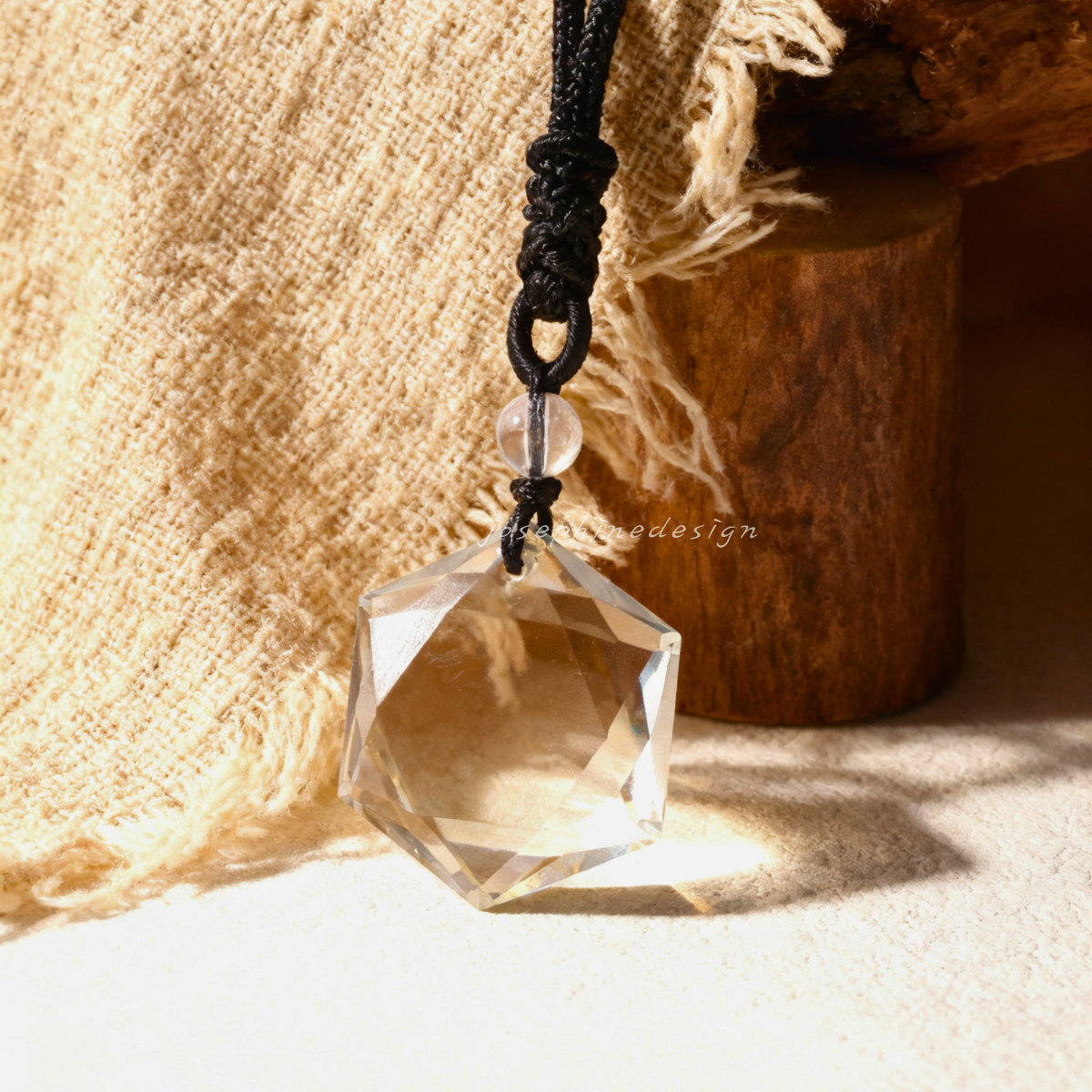 Clear Quartz Hexagram Pendant Stress Relief Healing Amulet Necklace Unisex Gift