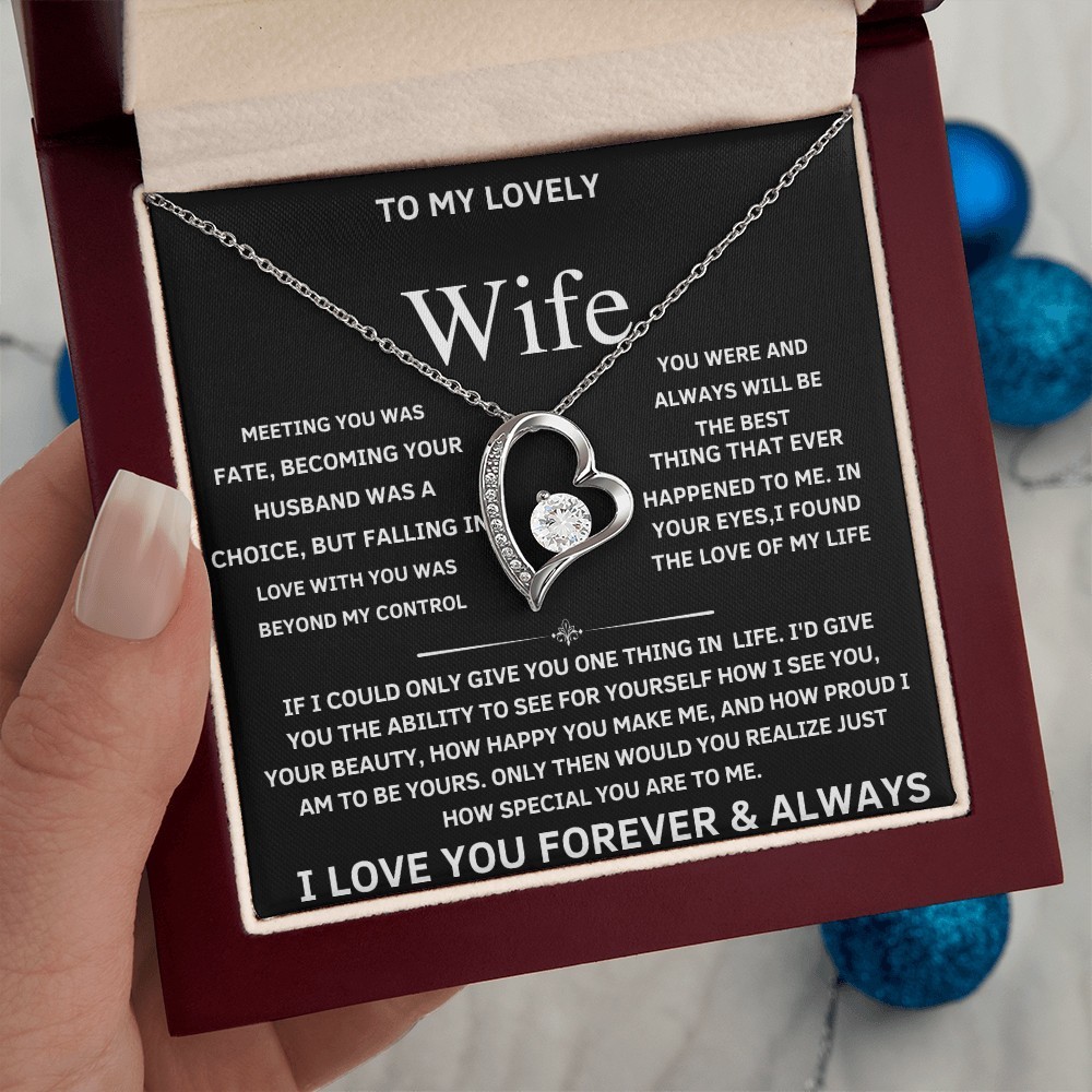 Necklace Gift for Wife Fiancée Valentine Birthday Anniversary.Gold necklace