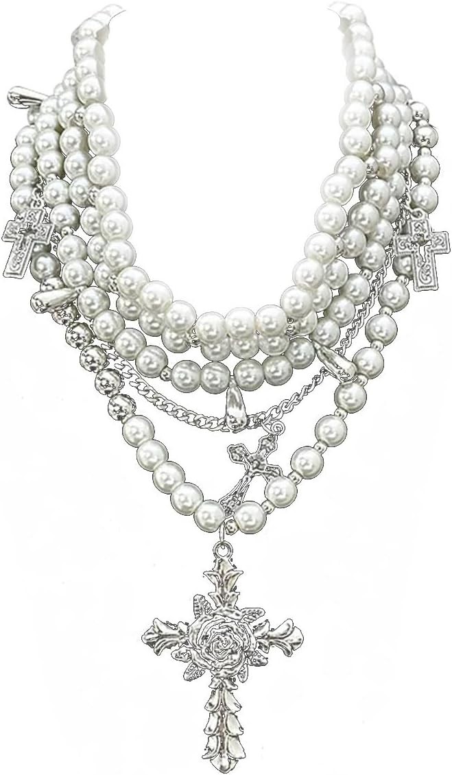 Fashion-Forward Gothic Pearl Necklace with Adjustable Length – For Individuality